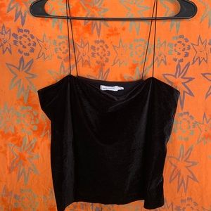 Black velvet tank top
